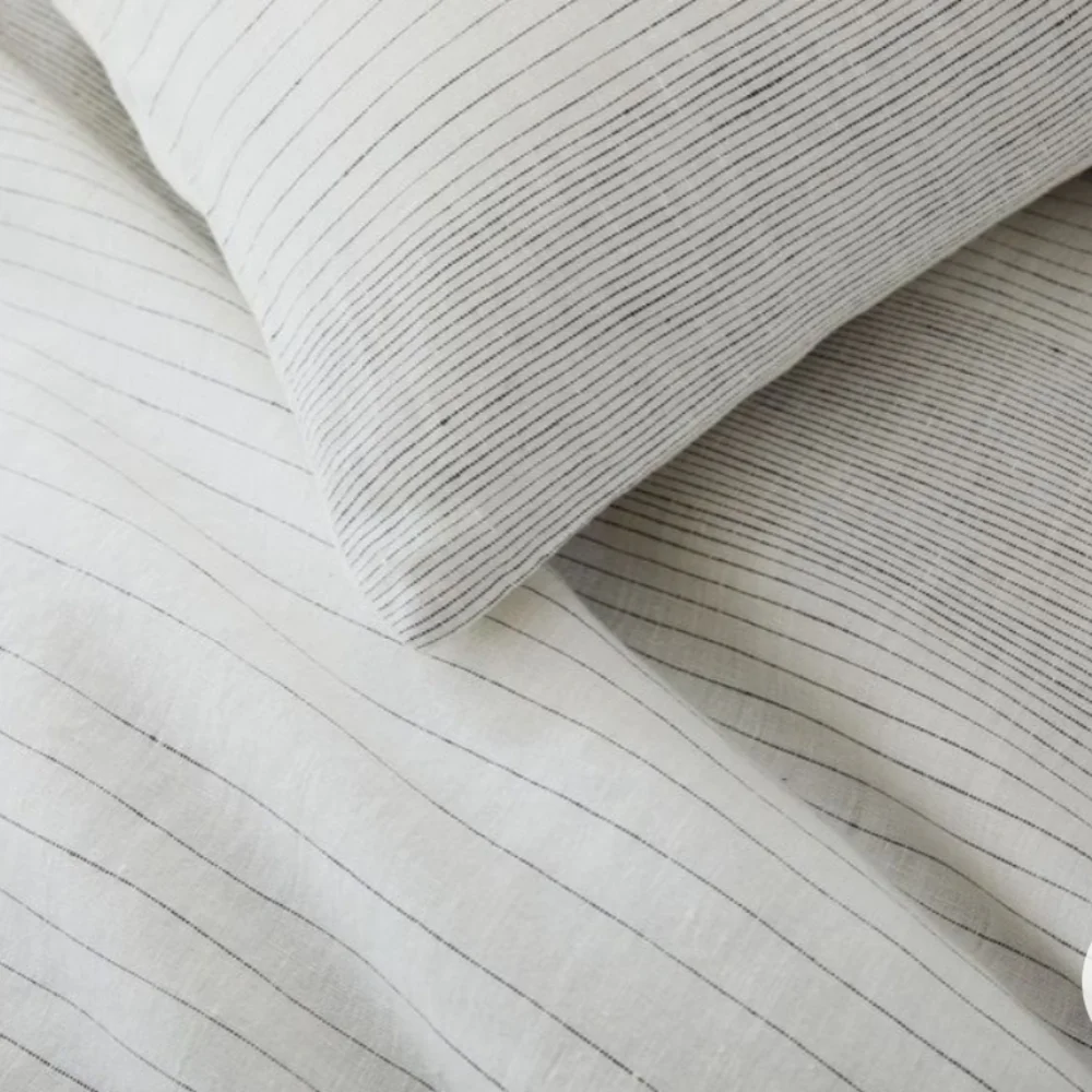 ❤️BUY 2 GET 1 FREE  West Elm European Flax Linen Graduated Stripe Duvet Covet